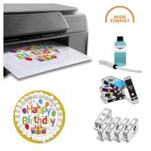 PROFESSIONAL DELUXE PACKAGE: INKEDIBLES WIDE FORMAT CANON IX6820 BUNDLED PRINTING SYSTEM (INCLUDES BRAND NEW PRINTER + EDIBLE INK CARTRIDGES + CLEANING CARTRIDGES + PROFESSIONAL FLUSH SYSTEM)