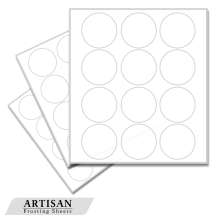 Inkedibles Artisan Frosting Sheets 24 sheets: Precut 2.0 inch circles (12 circles per sheet)
