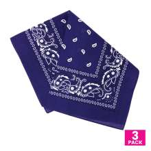 Cotton Bandanas for Face Masks | Make a Cloth Face Mask (22 inch size) - 3 Pack - Stylish Purple