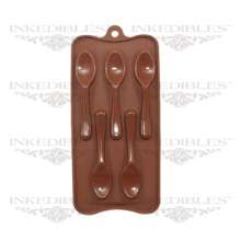 Spoon-Shaped 3D Silicone Chocolate Mold (Creates 5 Chocolate Spoons, 3 Dimensional)