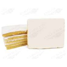 Rectangle Shaped Gourmet Hand-Made Cookie (White, 3x5 inch) - Printable