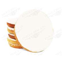 Round Shaped Gourmet Hand-Made Cookie (White, 4 inch) - Printable
