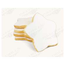 Star Shaped Gourmet Hand-Made Cookie (White, 3 inch) - Printable