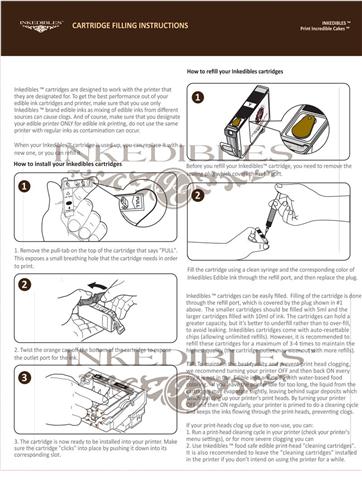 Click to enlarge Edible Ink Refill Instructions